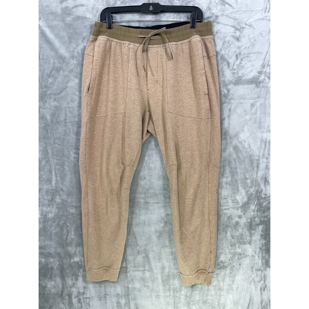 Lululemon At Ease Jogger Sweatpants Men's L Textured  Sand Brown LM5642S Casual